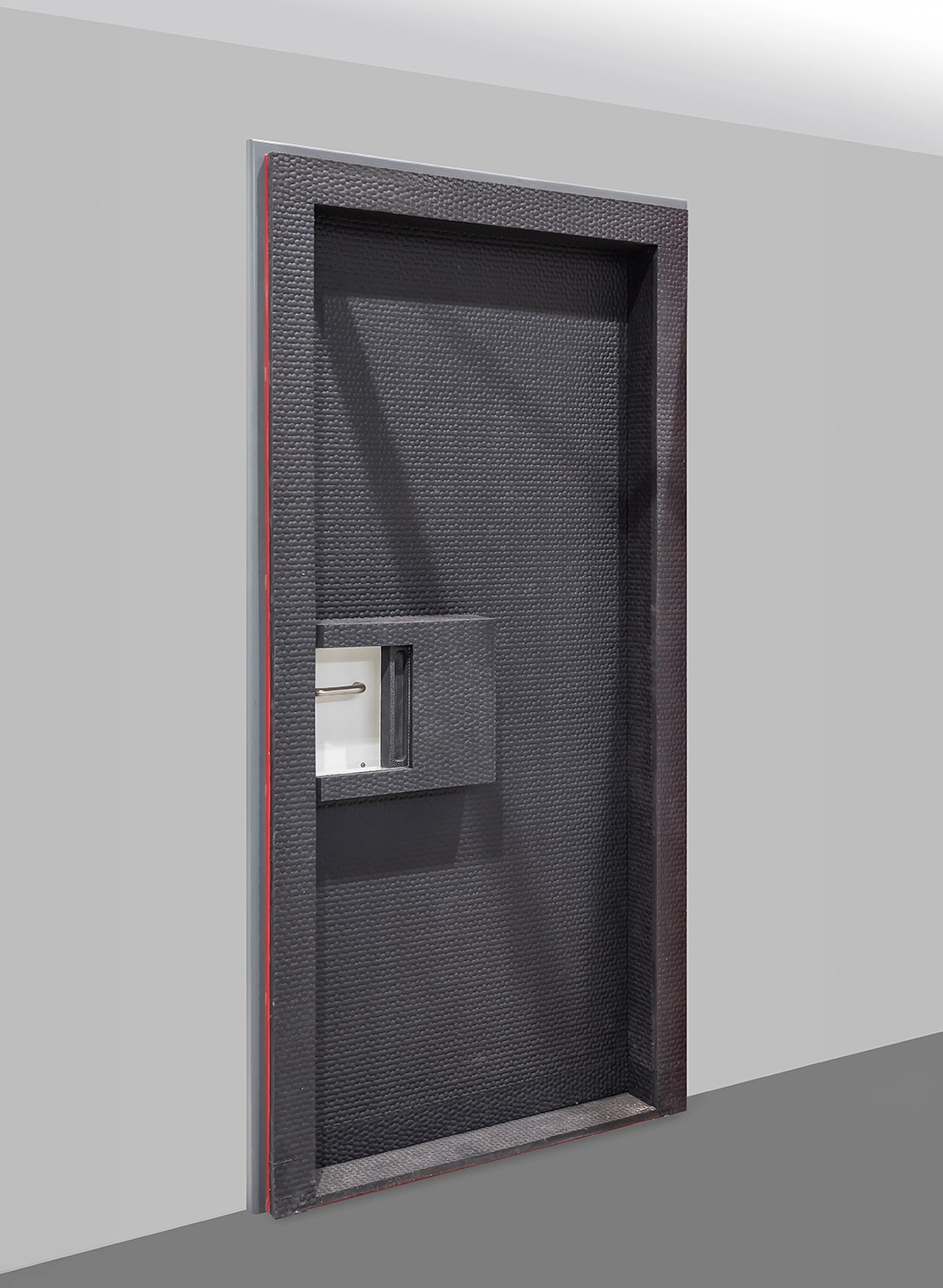 Rendering einer durchschusshemmenden Stahltür mit Beobachtungsklappe