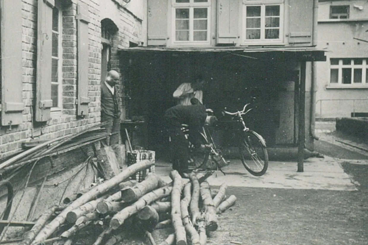 Historische Aufnahme des Betriebsgeländes von Buchele in Ebersbach, 1914